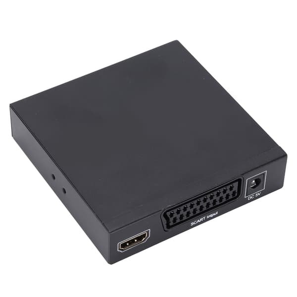 SCART til HDMI-konverter 1080P 720P Videoadapter EU-plugg 100-240V