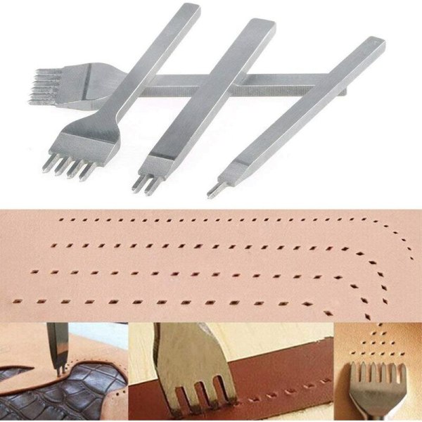 Multi-Spec læder håndværksværktøj Læder hulværktøj (4 mm sæt) til værktøjsrum