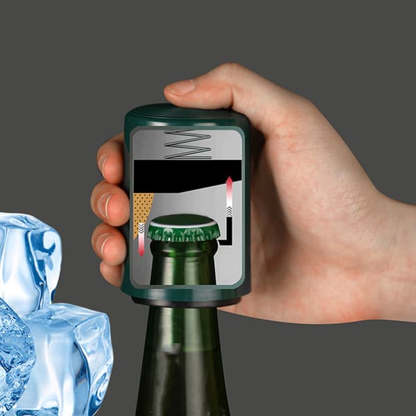 Rustfri Stål Tryk Ned Flaskeåbner Letvægts Bærbar Robust til Barer Restauranter
