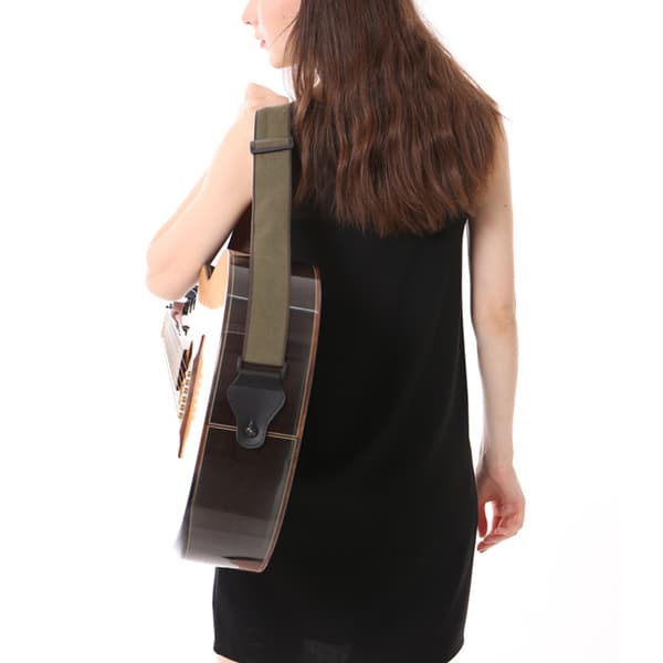 PU-läder gitarr axelrem, modern, andningsbar, stabil, lätt basrem ersättning grön