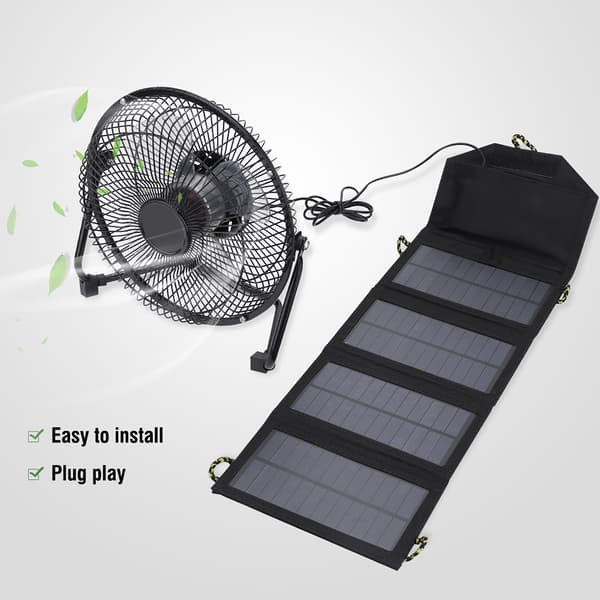 7W 5.5V Solcelle Foldbar Taske Udendørs Camping Telefonoplader med Kabel