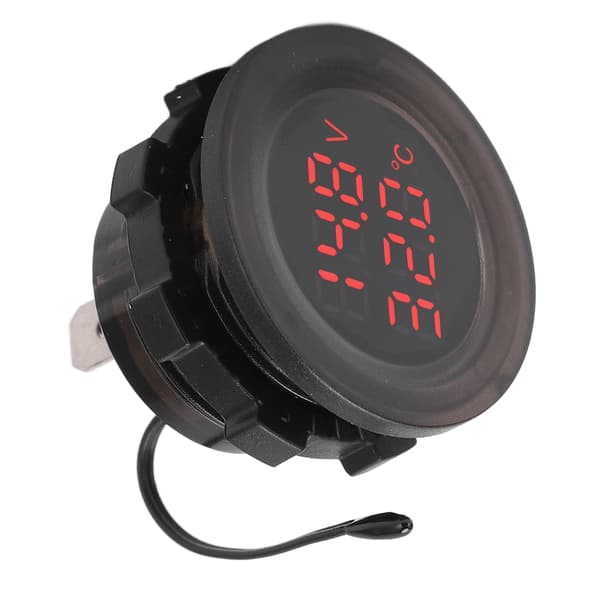 Dubbel display temperatur voltmeter vattentät biltermometer detektor klar stabil enkel installation