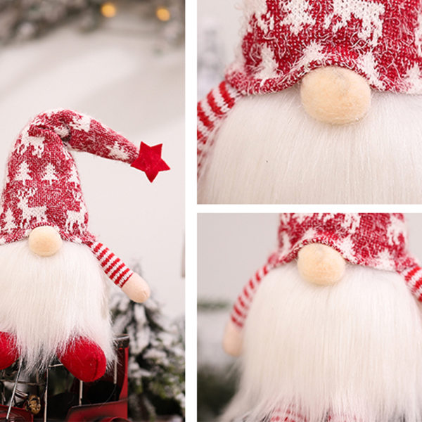 Christmas High Hat Dwarf Gnome för Doll Ornaments Belysning Söt tecknad Dwarf El Gray - A