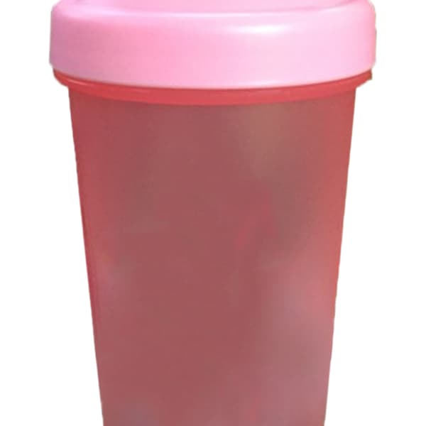 Protein Pulver Shaker Kopp 500ml Rosa med Rustfritt Stål Ball