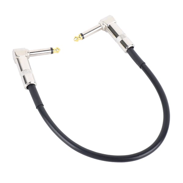 6,35 mm effektkabel brusreducering metallkärna rätvinklig plugg gitarr patchkabel pedal sladd