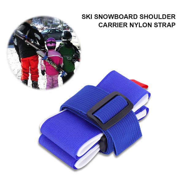 Skulderbærer for ski og snowboard, nylonstroppholder, snowboardtilbehør (blå)