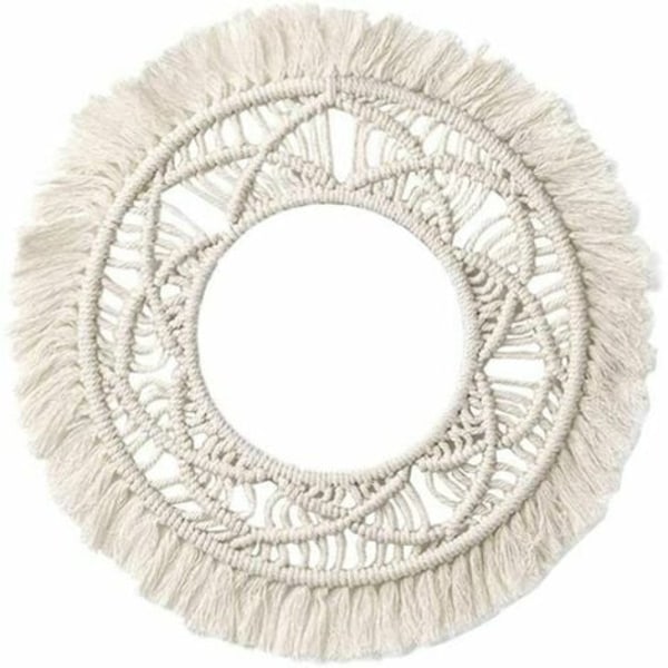 Hand Woven Round Macrame Wall Decor Wall Hanging Wall Art Decorations for Apartment Living Room Bedroom Baby Nursery