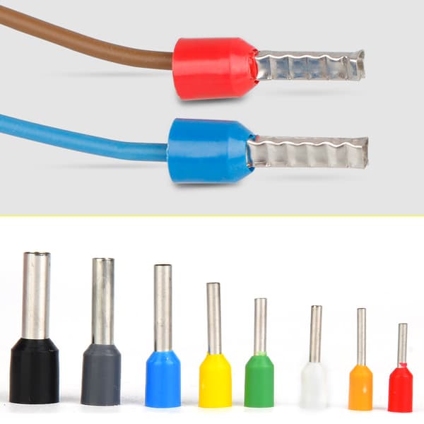 400 stk. fortinnet kobber krympe terminal PVC isolator pin endeterminal sæt