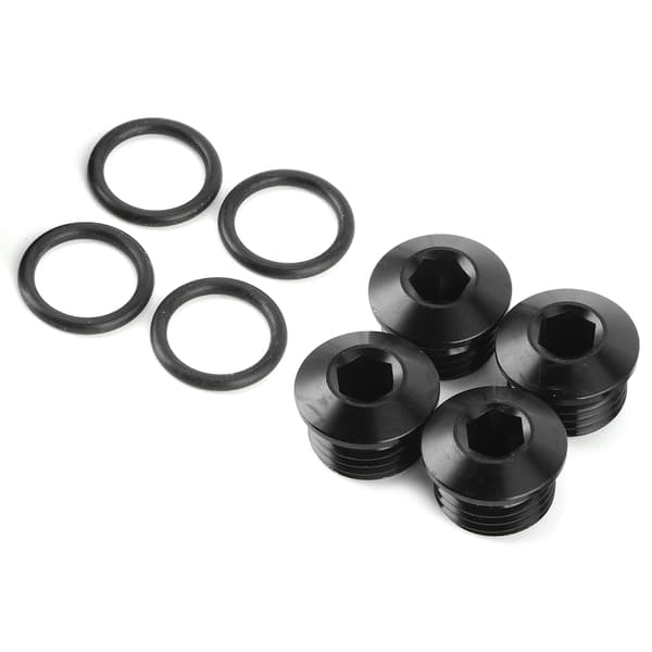 6AN Hann Hex Hode Socket ORB Port Plugg O Ring Kit Aluminium Legering Svart Anodisert