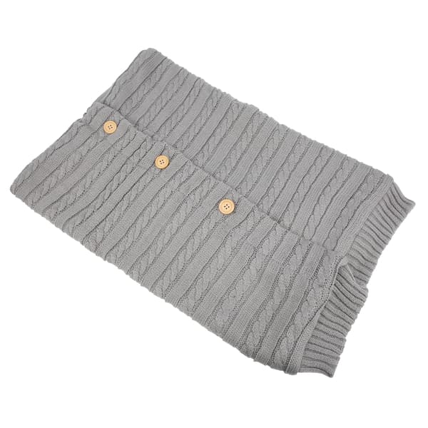 Baby Swaddle Stroller Teppe Wrap Vinter Varm Nyfødt Sovepose Sekk for Spedbarn Lys Grå