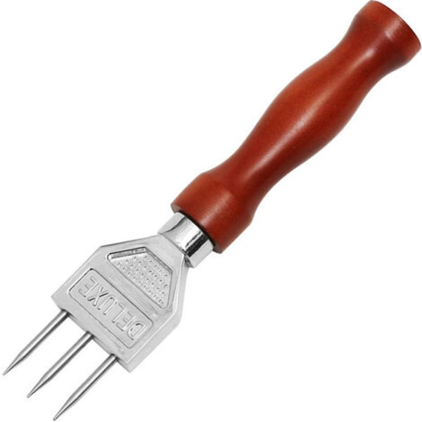 Ice Pick - Heavy Duty Ice Crusher with Solid Wood Handle, 304 Stainless Steel Three Prong Ice Breaker for Bartender Cock