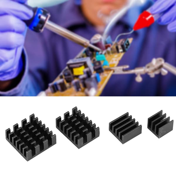 20 stk. sort aluminium køleplade CPU-køler med klæbemiddel til Raspberry Pi 2/3/4 3b 4B
