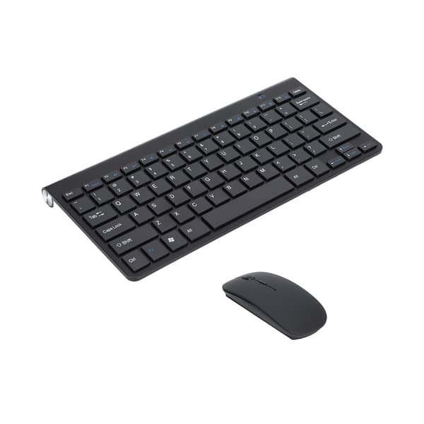 Trådløs 2.4G USB Ultraslank Ergonomisk Slidstærk Tastatur og Mus Combo til Notebook Computer Sort