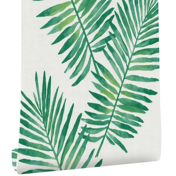 Tapetti Nordic tuore vihreä lehti itseliimautuva tapetti (Nordic palm leaf 93024),
