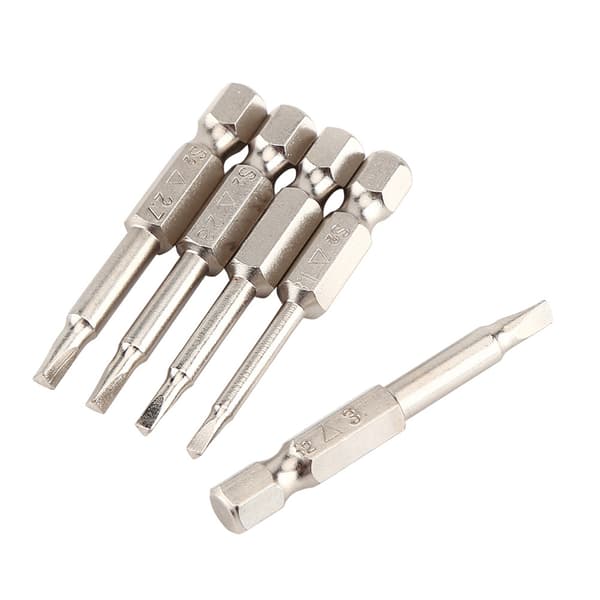 Triangel Skruetrækker Bits Sæt - 5 stk, 50mm, 1/4\" Hex Skaft, Stærk Magnetisme