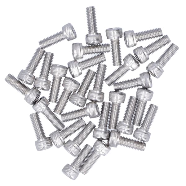 30 stk. M5x25 A2 rustfritt stål sekskant skrue
