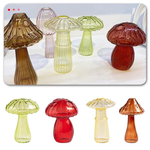 Nordisk Glass Sopp Vase for Aromaterapi og Dekorasjon