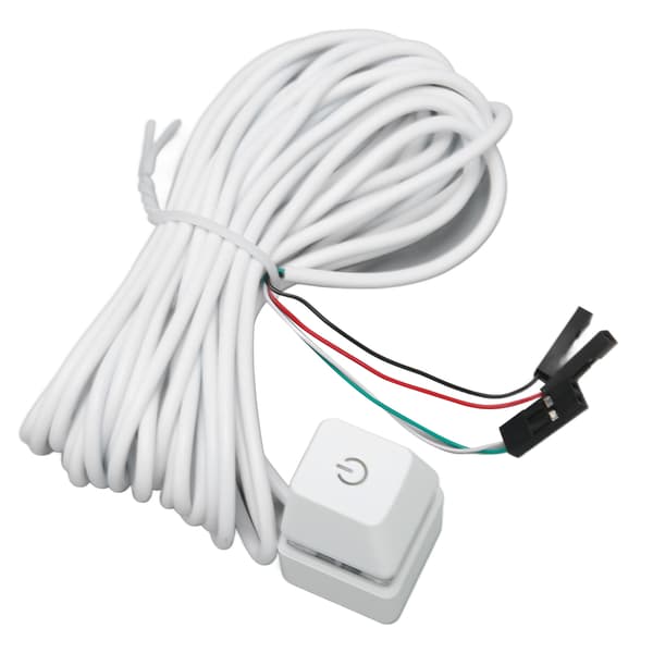 Blå baggrundsbelyst mekanisk PC-strømknap Plug and Play 4 meter kabel til stationær gaming kontor