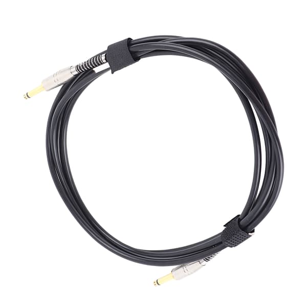 6,35 mm effektkabel støydemping fleksibel ubalansert gitarpatchkabel pedalledning 3 meter svart