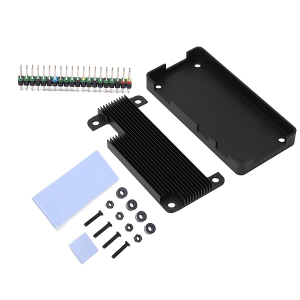 Aluminiumlegering Kjøleribbe Kabinett Passiv Kjøling Innelukke Pin Header for Raspberry Pi Zero