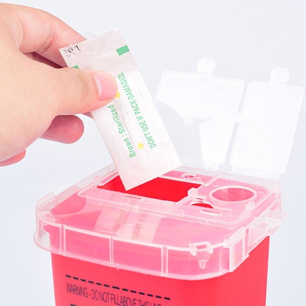(paket med 3) Sharps avfallsbehållare - godkänd för hem- och professionell användning Red