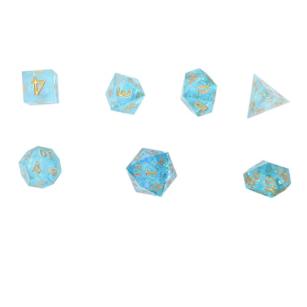 7 stk. Resin RPG Terning Sett Polyedriske Terninger for Bordspillfestgaver
