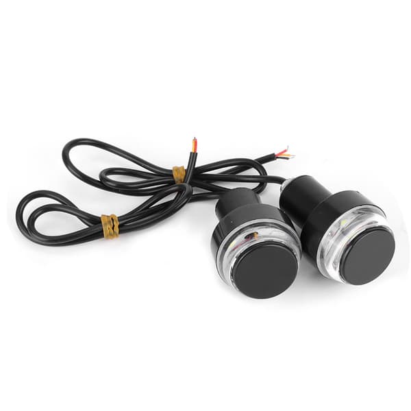 2 stk. LED Motorcykel Styrlys Greb Blinklys Bar End Plug Lampe Rød
