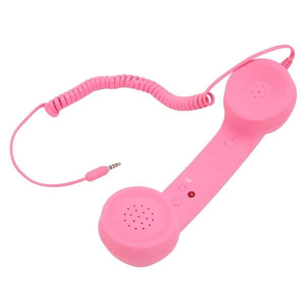 Retro Strålingssikker Kablet Telefonhåndsæt 3,5 mm Stik til Smartphone Computer Pink