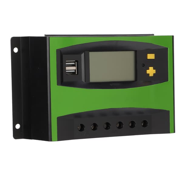 Solar Charge Controller LCD-skärm Timing Intelligent Automatisk 40A 12V 24V Dubbel USB-port Solpanel Regulator