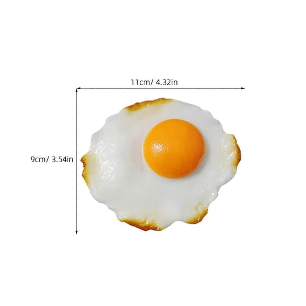 4 stk simulerte stekte eggmodeller, dekorative barneleker, fotografering, stekte eggdekorasjoner