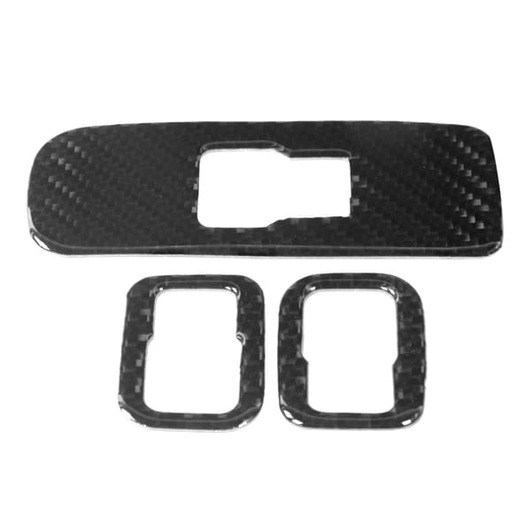 3 stk. Karbonfiber Vindusbryter Knapp Panel Trim Deksel for S60 V60 RHD