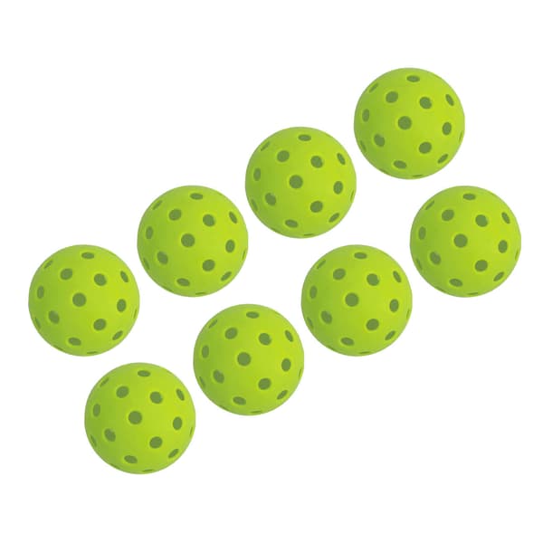 12-pack 74 mm 40-håls pickleballs, hög elasticitet, PE-plast, gröna utomhusbollar
