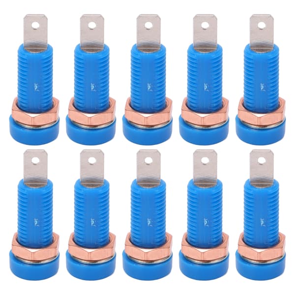 10 stk. 4 mm bananstikfatningsmontering Bindepost-stikadapterpanel Blå til elektroniske instrumenter
