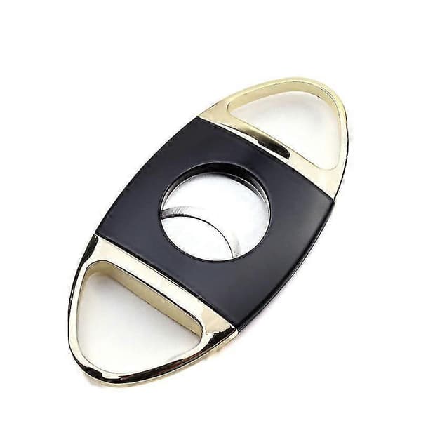 Cigar Cutter Rustfrit Stål Dobbeltblad Cigar Guillotine Lomme Cigar Clippers Til Mænd-God Black