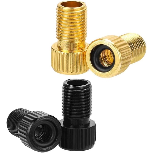 4 Pack Brass Bike Valve Presta-venttiilisovitin mustalla O-rengastiivisteellä renkaan täyttöön käyttämällä tavallista pumppua tai ilmakompressoria