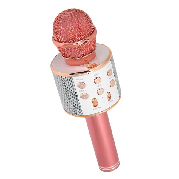 Trådlös Bluetooth Handhållen Mikrofonhögtalare med Multifunktionsknappar för KTV Roséguld