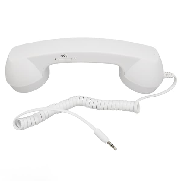 Retro Strålingssikker 3,5 mm Kablet Telefonhåndtaks Mottaker for Smarttelefon Datamaskin Hvit
