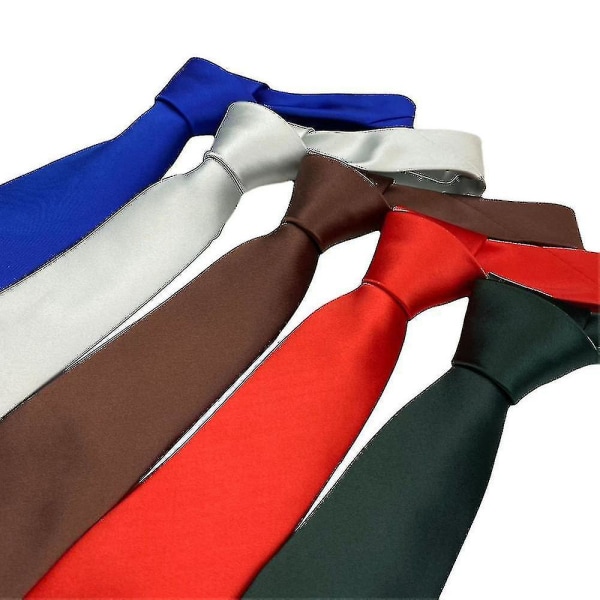 Polyestergarn slips ren färg slips herr slips (brun)