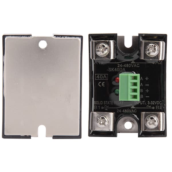 BERM Solid State Relay Dobbel Kanal DC Kontroll AC Enkelfase SSR 24-480VAC 40A BERM SK40DA