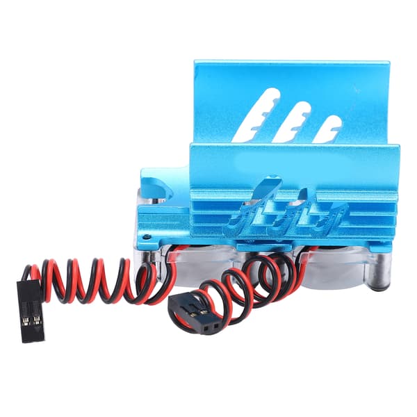 40-42mm Dubbel Fläktmotor Kylfläns Radiator för 1/8 RC Bil Blå