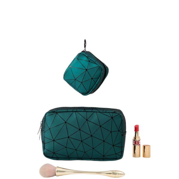 Lille makeuptaske, bærbar vandtæt kosmetiktaske Rejsemakeuppose til piger, kvinder (grøn)