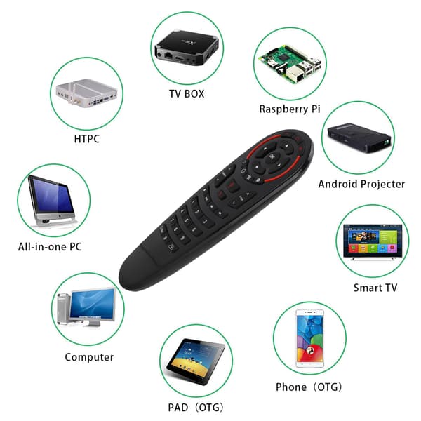 G30S USB 2.4G Trådlös Intelligent Röstfjärrkontroll med 6-Axis Gyroskop Sensor