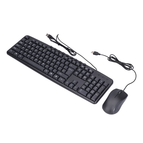 USB Kablet Tastatur og Mus Combo til Stationær Bærbar Computer Hjemmekontor Tilbehør