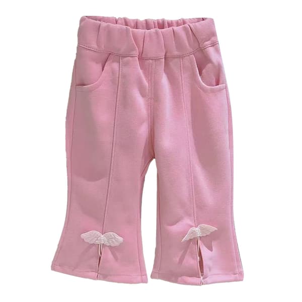 Småbørn Piger Bell Bottom Bukser Elastisk Talje Løs Pasform Bomuld Pink 120 cm