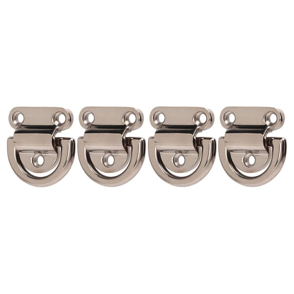 4 Sett Rustfrie Sammenleggbare Pad Eye Rustsikre D-ringer for Marine Yachtdekk