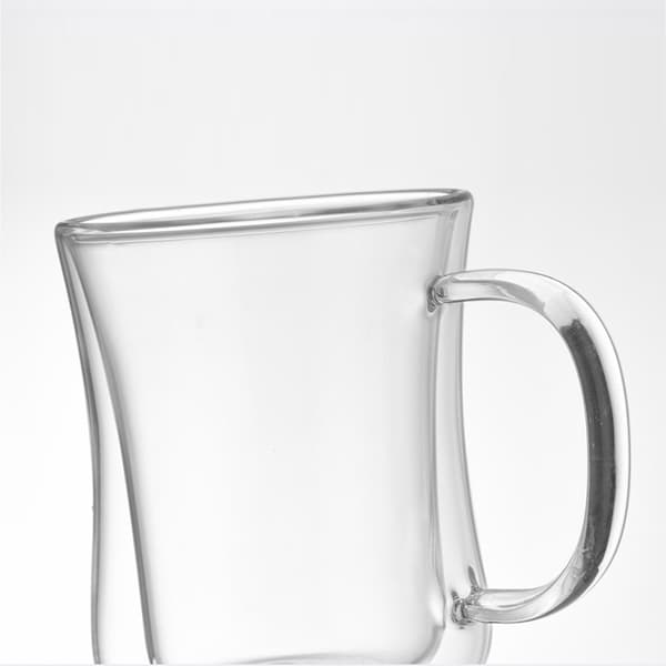 2 st Dubbelväggiga Glas Vattenmuggar Stor Kapacitet Transparent Säker Mångsidig Drickskopp för Hemmet