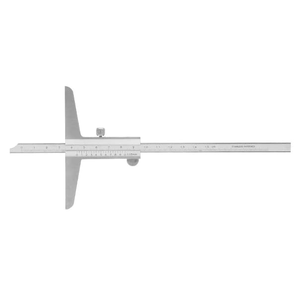 1 stk. højpræcisions dybde-skydelære i rustfrit stål til maskinbearbejdning (0~150 mm)