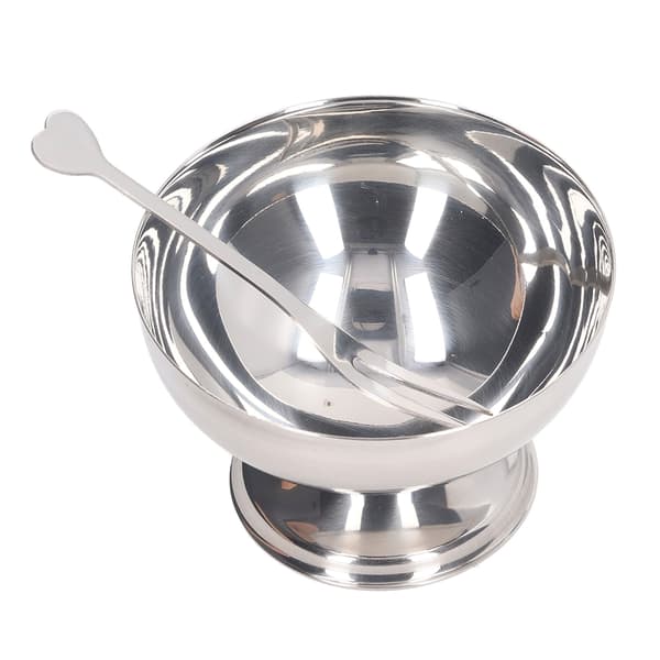 Isbolle i rustfritt stål 150 ml Dessert Pudding Sundae Salat Servering Dip Trifle Smaking med gaffel