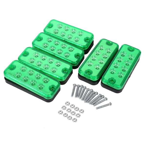 6 stk 8 LED Klaring Side Markeringslys Indikatorlampe Lastebil Tilhenger Lorry Grønn