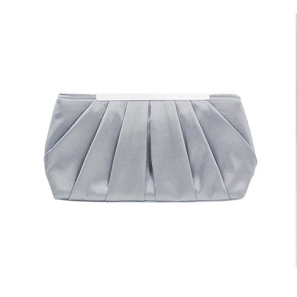 Clutch aftentaske Elegant plisseret satin Formel håndtaske Enkel Klassisk pung til kvinder A916-931 Silver